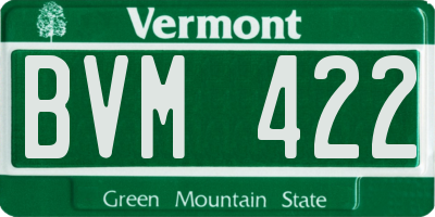 VT license plate BVM422