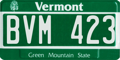 VT license plate BVM423