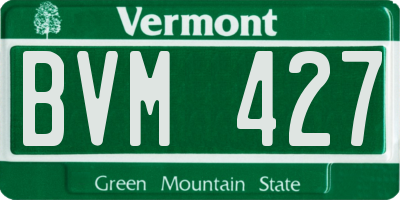 VT license plate BVM427
