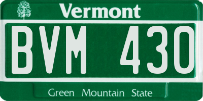 VT license plate BVM430