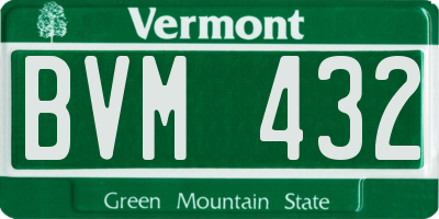 VT license plate BVM432