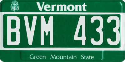 VT license plate BVM433