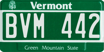 VT license plate BVM442