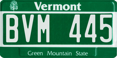 VT license plate BVM445