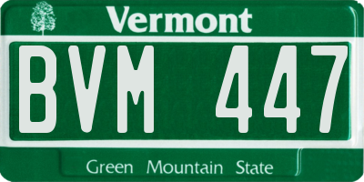 VT license plate BVM447