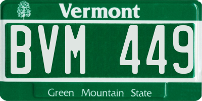 VT license plate BVM449