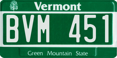 VT license plate BVM451