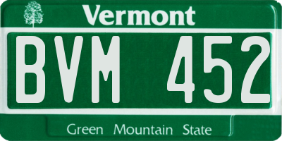 VT license plate BVM452