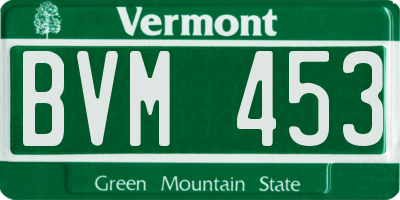 VT license plate BVM453