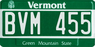 VT license plate BVM455
