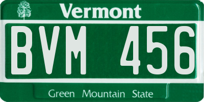 VT license plate BVM456
