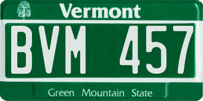 VT license plate BVM457
