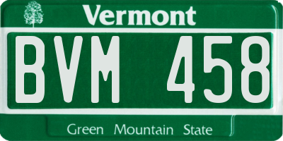 VT license plate BVM458