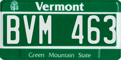 VT license plate BVM463