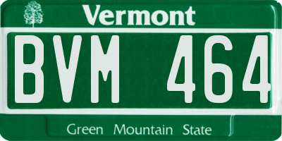 VT license plate BVM464