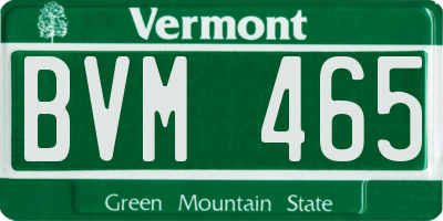 VT license plate BVM465