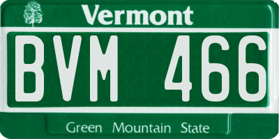 VT license plate BVM466