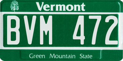 VT license plate BVM472