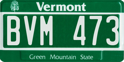 VT license plate BVM473