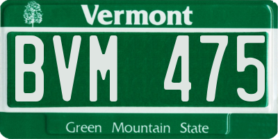 VT license plate BVM475