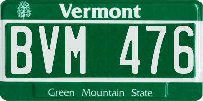 VT license plate BVM476