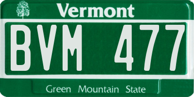 VT license plate BVM477