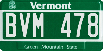 VT license plate BVM478