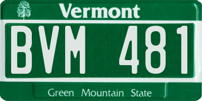 VT license plate BVM481
