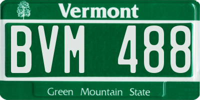 VT license plate BVM488