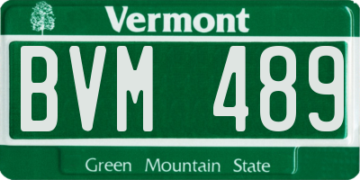 VT license plate BVM489