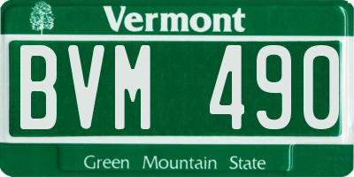 VT license plate BVM490