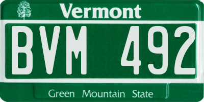 VT license plate BVM492