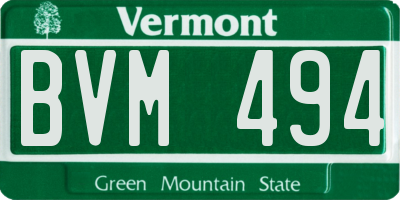 VT license plate BVM494