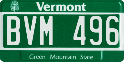 VT license plate BVM496