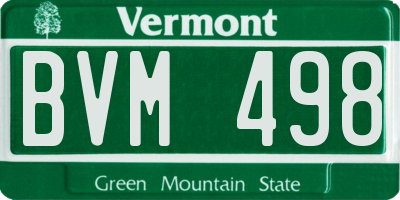 VT license plate BVM498