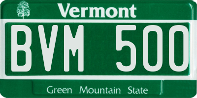 VT license plate BVM500