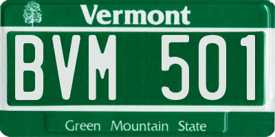 VT license plate BVM501