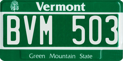 VT license plate BVM503