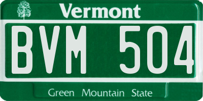 VT license plate BVM504