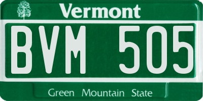 VT license plate BVM505