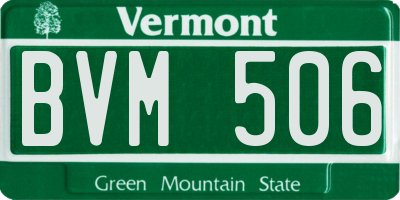 VT license plate BVM506