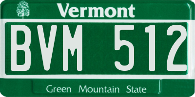 VT license plate BVM512