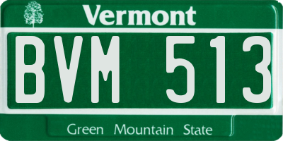 VT license plate BVM513