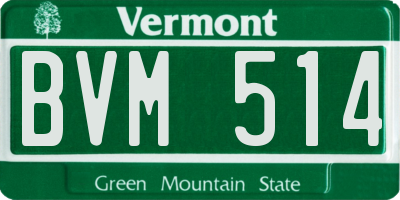 VT license plate BVM514