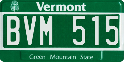 VT license plate BVM515