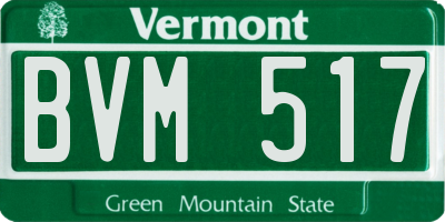 VT license plate BVM517