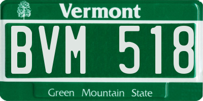VT license plate BVM518