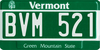 VT license plate BVM521