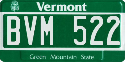 VT license plate BVM522