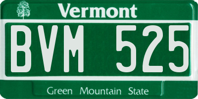 VT license plate BVM525